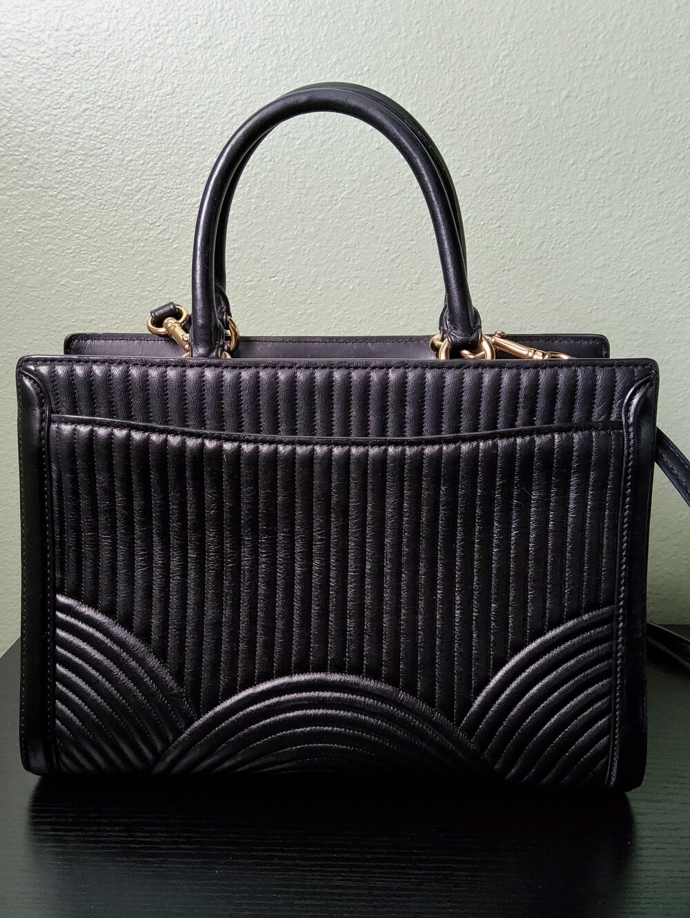 Coach Black Quilted Leather Satchel with Matching Wallet - Picture 3 of 11